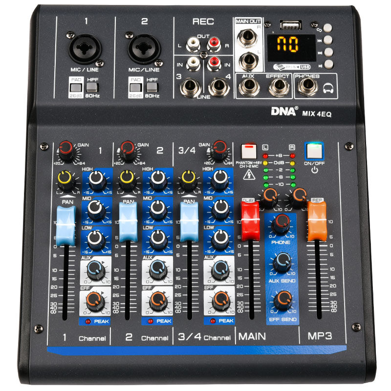 Mikser audio 4 kanały | Bluetooth | USB